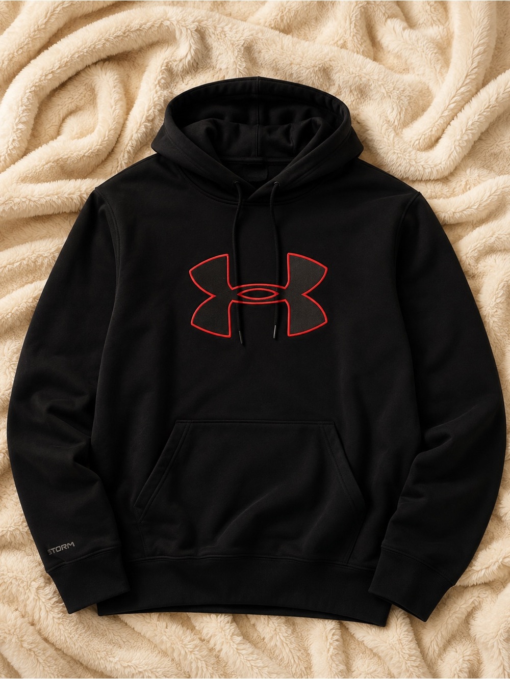 Under Armour Women’s Black Crewneck Hoodie with Red Logo